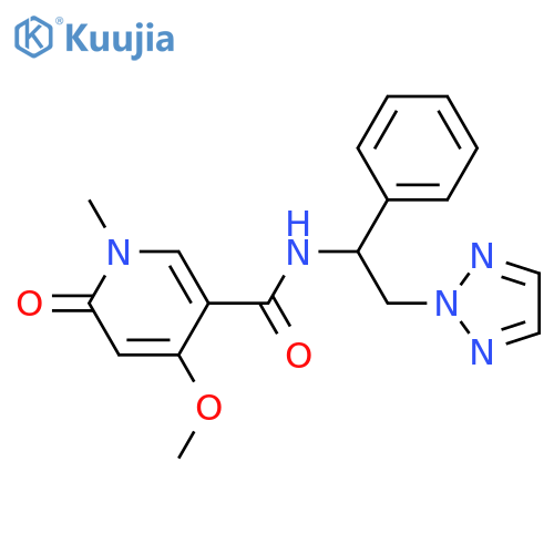 4-methoxy-1-methyl-6-oxo-N-1-phenyl-2-(2H-1,2,3-triazol-2-yl)ethyl-1,6-dihydropyridine-3-carboxamide structure