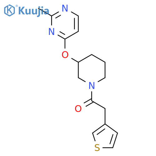 1-{3-[(2-methylpyrimidin-4-yl)oxy]piperidin-1-yl}-2-(thiophen-3-yl)ethan-1-one structure
