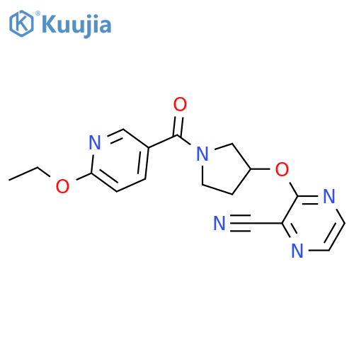 3-{[1-(6-ethoxypyridine-3-carbonyl)pyrrolidin-3-yl]oxy}pyrazine-2-carbonitrile structure