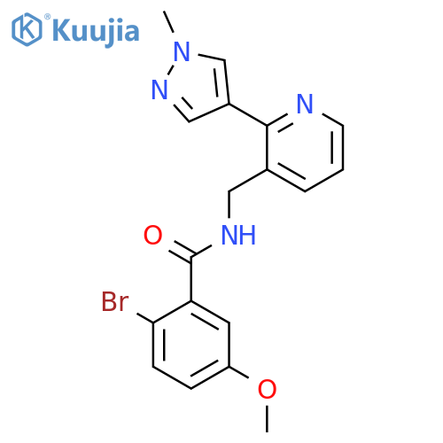 2-bromo-5-methoxy-N-{2-(1-methyl-1H-pyrazol-4-yl)pyridin-3-ylmethyl}benzamide structure