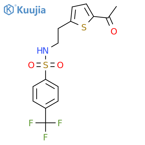 N-[2-(5-acetylthiophen-2-yl)ethyl]-4-(trifluoromethyl)benzene-1-sulfonamide structure