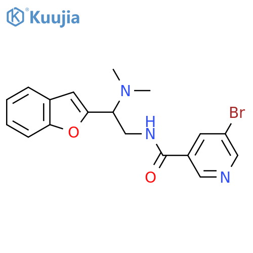 N-2-(1-benzofuran-2-yl)-2-(dimethylamino)ethyl-5-bromopyridine-3-carboxamide structure