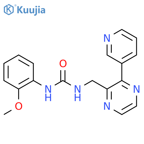 1-(2-methoxyphenyl)-3-{3-(pyridin-3-yl)pyrazin-2-ylmethyl}urea structure