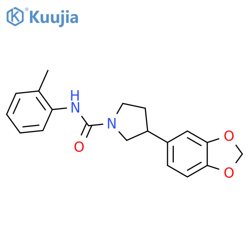 3-(2H-1,3-benzodioxol-5-yl)-N-(2-methylphenyl)pyrrolidine-1-carboxamide structure