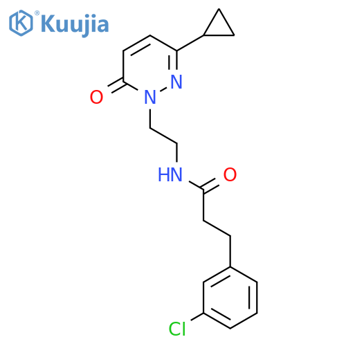 3-(3-chlorophenyl)-N-[2-(3-cyclopropyl-6-oxo-1,6-dihydropyridazin-1-yl)ethyl]propanamide structure