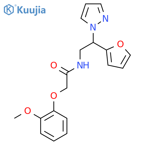 N-[2-(furan-2-yl)-2-(1H-pyrazol-1-yl)ethyl]-2-(2-methoxyphenoxy)acetamide structure
