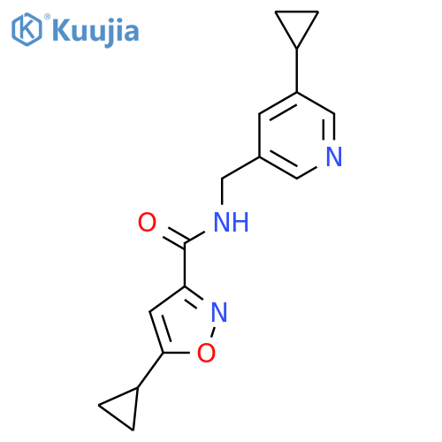 5-cyclopropyl-N-(5-cyclopropylpyridin-3-yl)methyl-1,2-oxazole-3-carboxamide structure
