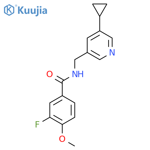 N-(5-cyclopropylpyridin-3-yl)methyl-3-fluoro-4-methoxybenzamide structure