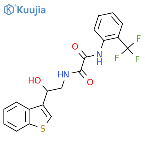 N-[2-(1-benzothiophen-3-yl)-2-hydroxyethyl]-N'-[2-(trifluoromethyl)phenyl]ethanediamide structure