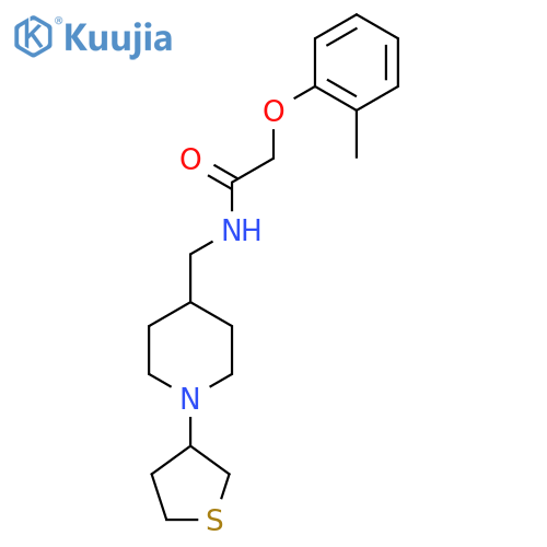 2-(2-methylphenoxy)-N-{[1-(thiolan-3-yl)piperidin-4-yl]methyl}acetamide structure