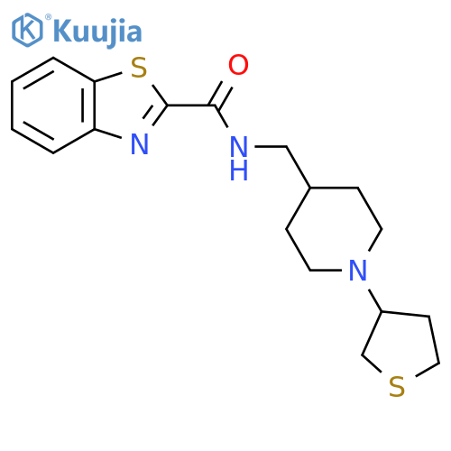 N-{[1-(thiolan-3-yl)piperidin-4-yl]methyl}-1,3-benzothiazole-2-carboxamide structure