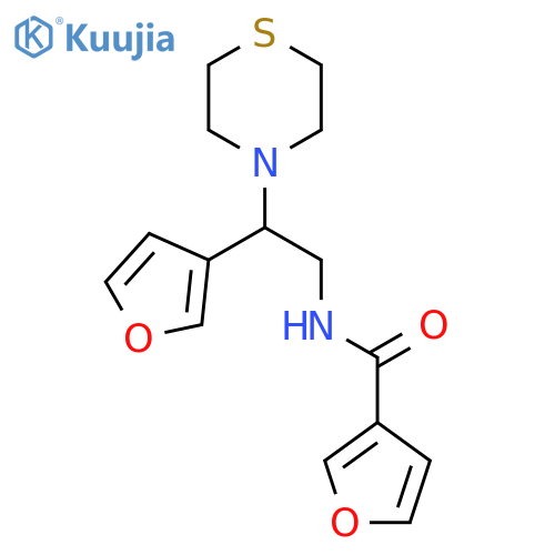 N-2-(furan-3-yl)-2-(thiomorpholin-4-yl)ethylfuran-3-carboxamide structure