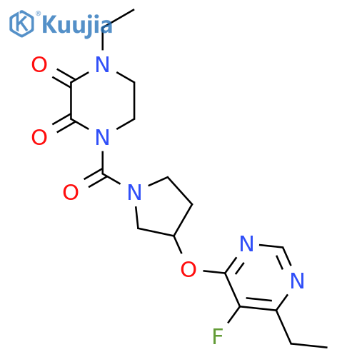 1-Ethyl-4-(3-((6-ethyl-5-fluoropyrimidin-4-yl)oxy)pyrrolidine-1-carbonyl)piperazine-2,3-dione structure