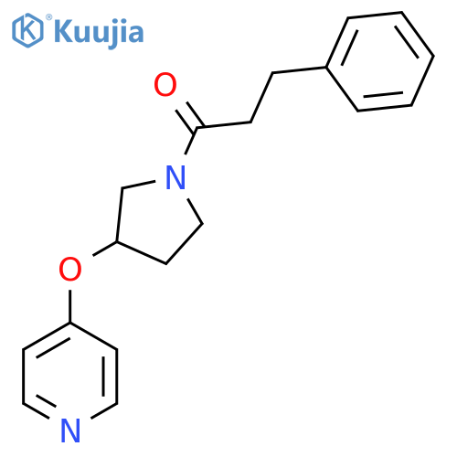 3-Phenyl-1-(3-(pyridin-4-yloxy)pyrrolidin-1-yl)propan-1-one structure