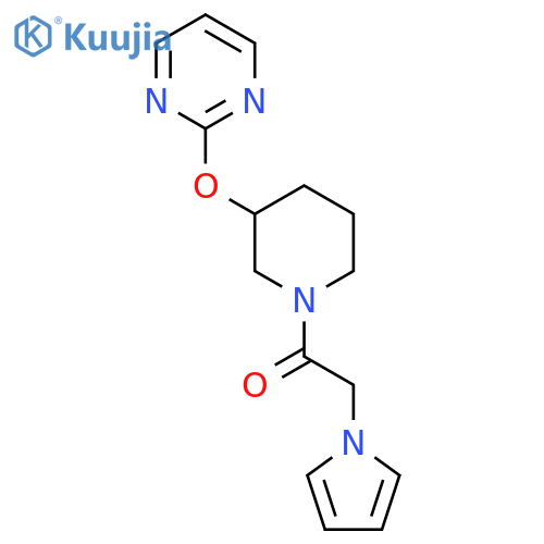 1-[3-(pyrimidin-2-yloxy)piperidin-1-yl]-2-(1H-pyrrol-1-yl)ethan-1-one structure