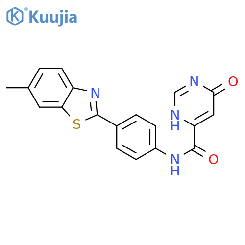 6-hydroxy-N-[4-(6-methyl-1,3-benzothiazol-2-yl)phenyl]pyrimidine-4-carboxamide structure