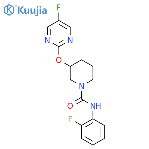 N-(2-fluorophenyl)-3-[(5-fluoropyrimidin-2-yl)oxy]piperidine-1-carboxamide structure