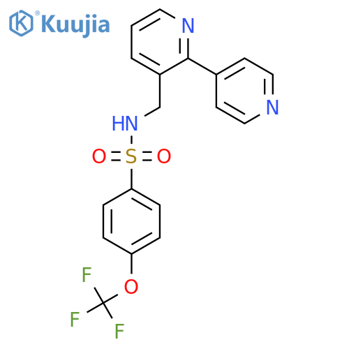 N-({[2,4'-bipyridine]-3-yl}methyl)-4-(trifluoromethoxy)benzene-1-sulfonamide structure