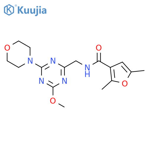 N-{4-methoxy-6-(morpholin-4-yl)-1,3,5-triazin-2-ylmethyl}-2,5-dimethylfuran-3-carboxamide structure