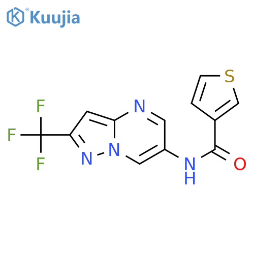N-[2-(trifluoromethyl)pyrazolo[1,5-a]pyrimidin-6-yl]thiophene-3-carboxamide structure