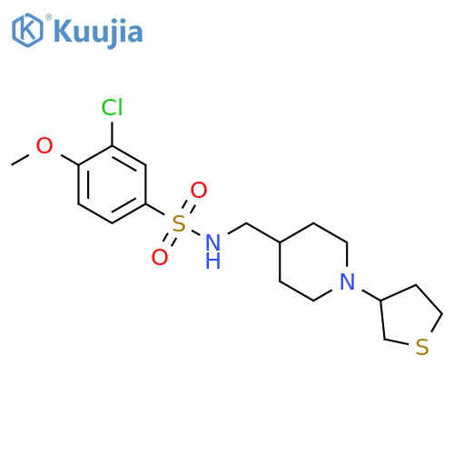 3-chloro-4-methoxy-N-{[1-(thiolan-3-yl)piperidin-4-yl]methyl}benzene-1-sulfonamide structure