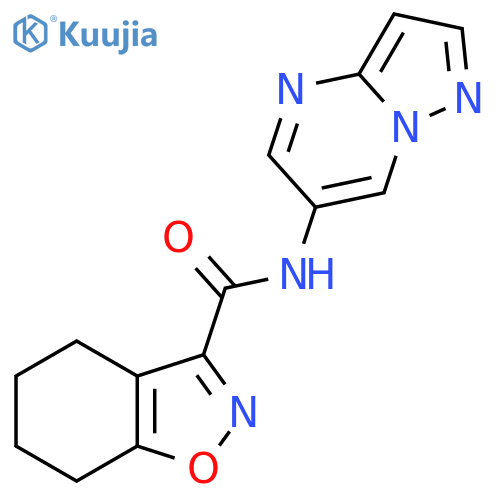 N-{pyrazolo[1,5-a]pyrimidin-6-yl}-4,5,6,7-tetrahydro-1,2-benzoxazole-3-carboxamide structure