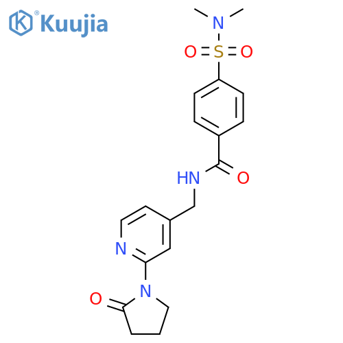 4-(dimethylsulfamoyl)-N-{[2-(2-oxopyrrolidin-1-yl)pyridin-4-yl]methyl}benzamide structure