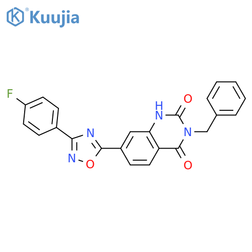 3-benzyl-7-[3-(4-fluorophenyl)-1,2,4-oxadiazol-5-yl]-1,2,3,4-tetrahydroquinazoline-2,4-dione structure