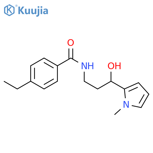 4-ethyl-N-[3-hydroxy-3-(1-methyl-1H-pyrrol-2-yl)propyl]benzamide structure