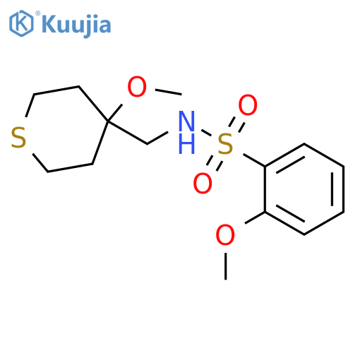2-methoxy-N-(4-methoxythian-4-yl)methylbenzene-1-sulfonamide structure