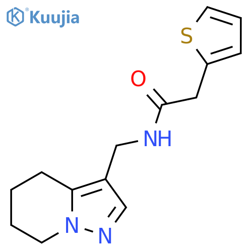 N-({4H,5H,6H,7H-pyrazolo[1,5-a]pyridin-3-yl}methyl)-2-(thiophen-2-yl)acetamide structure