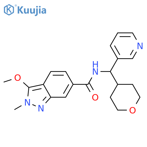 3-methoxy-2-methyl-N-(oxan-4-yl)(pyridin-3-yl)methyl-2H-indazole-6-carboxamide structure