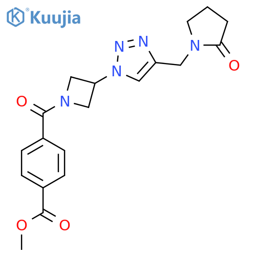 methyl 4-(3-{4-[(2-oxopyrrolidin-1-yl)methyl]-1H-1,2,3-triazol-1-yl}azetidine-1-carbonyl)benzoate structure
