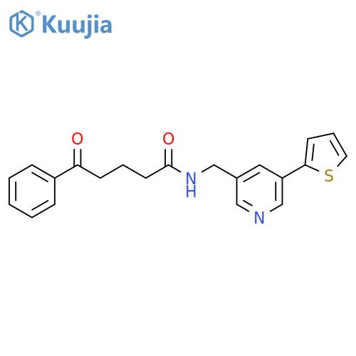 5-oxo-5-phenyl-N-{5-(thiophen-2-yl)pyridin-3-ylmethyl}pentanamide structure