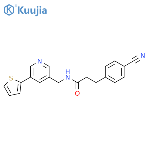 3-(4-cyanophenyl)-N-{[5-(thiophen-2-yl)pyridin-3-yl]methyl}propanamide structure