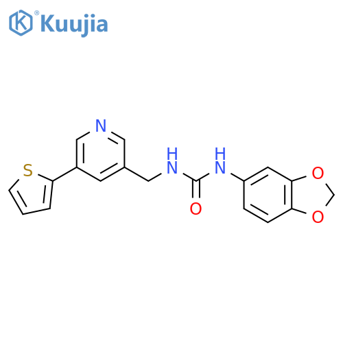 3-(2H-1,3-benzodioxol-5-yl)-1-{[5-(thiophen-2-yl)pyridin-3-yl]methyl}urea structure