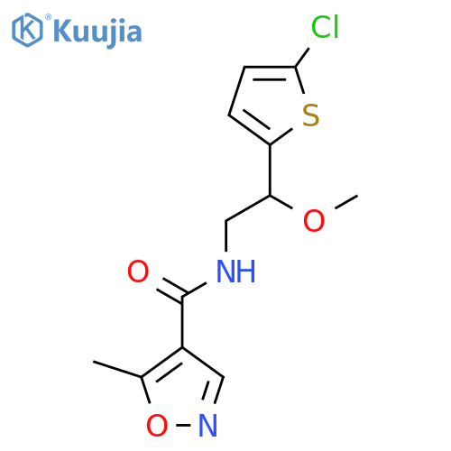 N-[2-(5-chlorothiophen-2-yl)-2-methoxyethyl]-5-methyl-1,2-oxazole-4-carboxamide structure