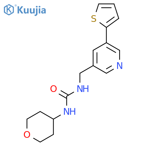 1-(oxan-4-yl)-3-{[5-(thiophen-2-yl)pyridin-3-yl]methyl}urea structure