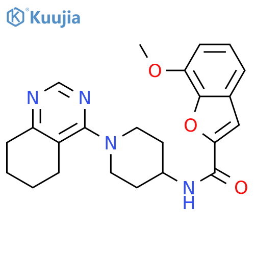 7-methoxy-N-[1-(5,6,7,8-tetrahydroquinazolin-4-yl)piperidin-4-yl]-1-benzofuran-2-carboxamide structure