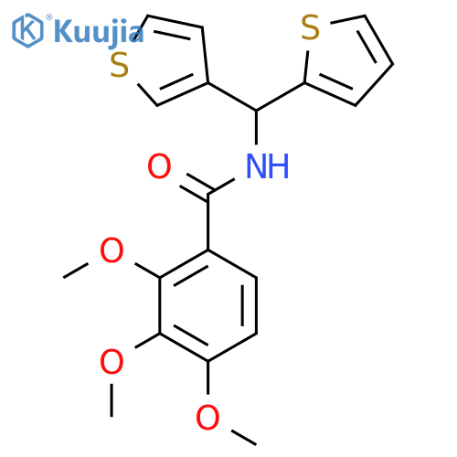 2,3,4-trimethoxy-N-(thiophen-2-yl)(thiophen-3-yl)methylbenzamide structure