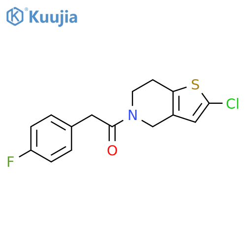 1-{2-chloro-4H,5H,6H,7H-thieno[3,2-c]pyridin-5-yl}-2-(4-fluorophenyl)ethan-1-one structure