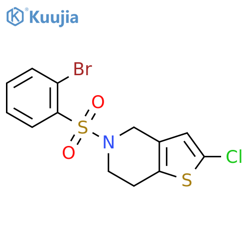 5-(2-bromobenzenesulfonyl)-2-chloro-4H,5H,6H,7H-thieno[3,2-c]pyridine structure
