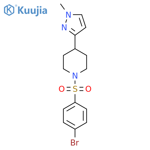 1-(4-bromobenzenesulfonyl)-4-(1-methyl-1H-pyrazol-3-yl)piperidine structure