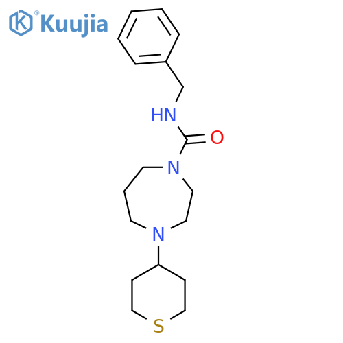 N-benzyl-4-(thian-4-yl)-1,4-diazepane-1-carboxamide structure
