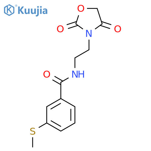 N-2-(2,4-dioxo-1,3-oxazolidin-3-yl)ethyl-3-(methylsulfanyl)benzamide structure