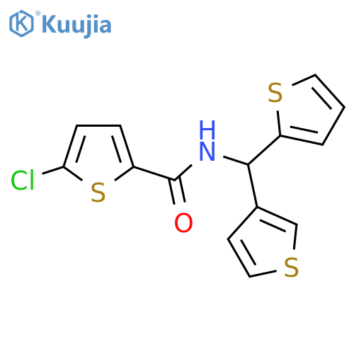 5-chloro-N-(thiophen-2-yl)(thiophen-3-yl)methylthiophene-2-carboxamide structure