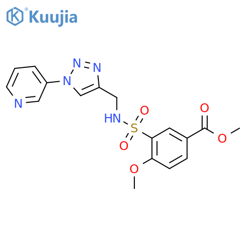 methyl 4-methoxy-3-({1-(pyridin-3-yl)-1H-1,2,3-triazol-4-ylmethyl}sulfamoyl)benzoate structure