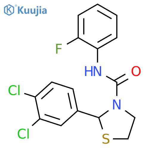 2-(3,4-dichlorophenyl)-N-(2-fluorophenyl)-1,3-thiazolidine-3-carboxamide structure
