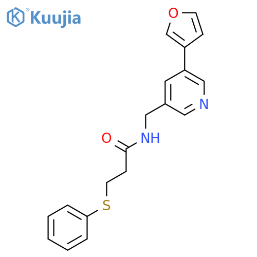 N-{5-(furan-3-yl)pyridin-3-ylmethyl}-3-(phenylsulfanyl)propanamide structure