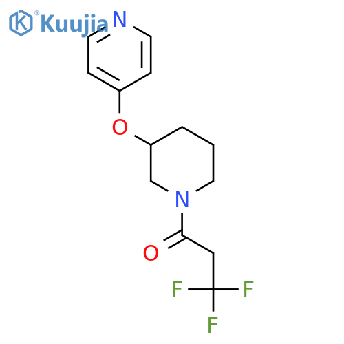 3,3,3-trifluoro-1-3-(pyridin-4-yloxy)piperidin-1-ylpropan-1-one structure